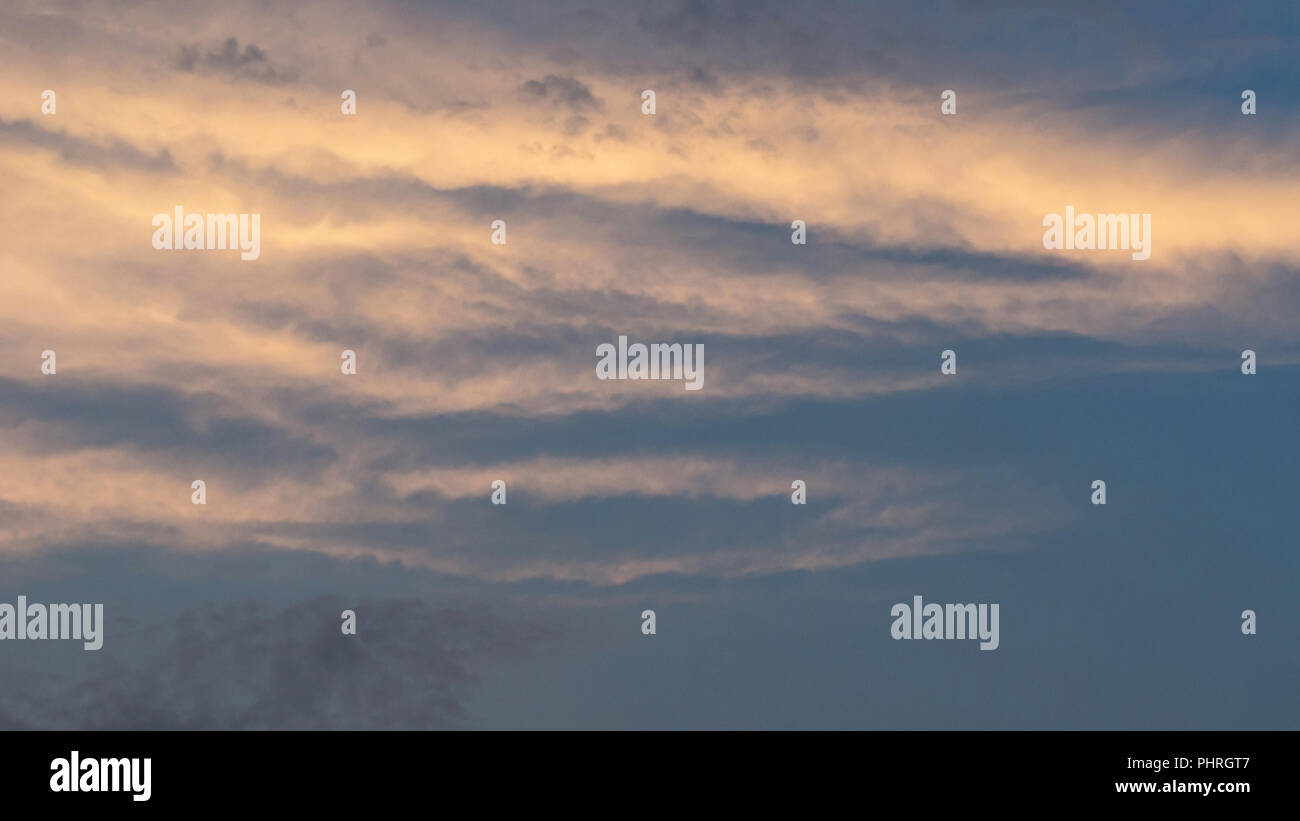 Dramatic sunset sky with colorful clouds after thunderstorm Stock Photo ...