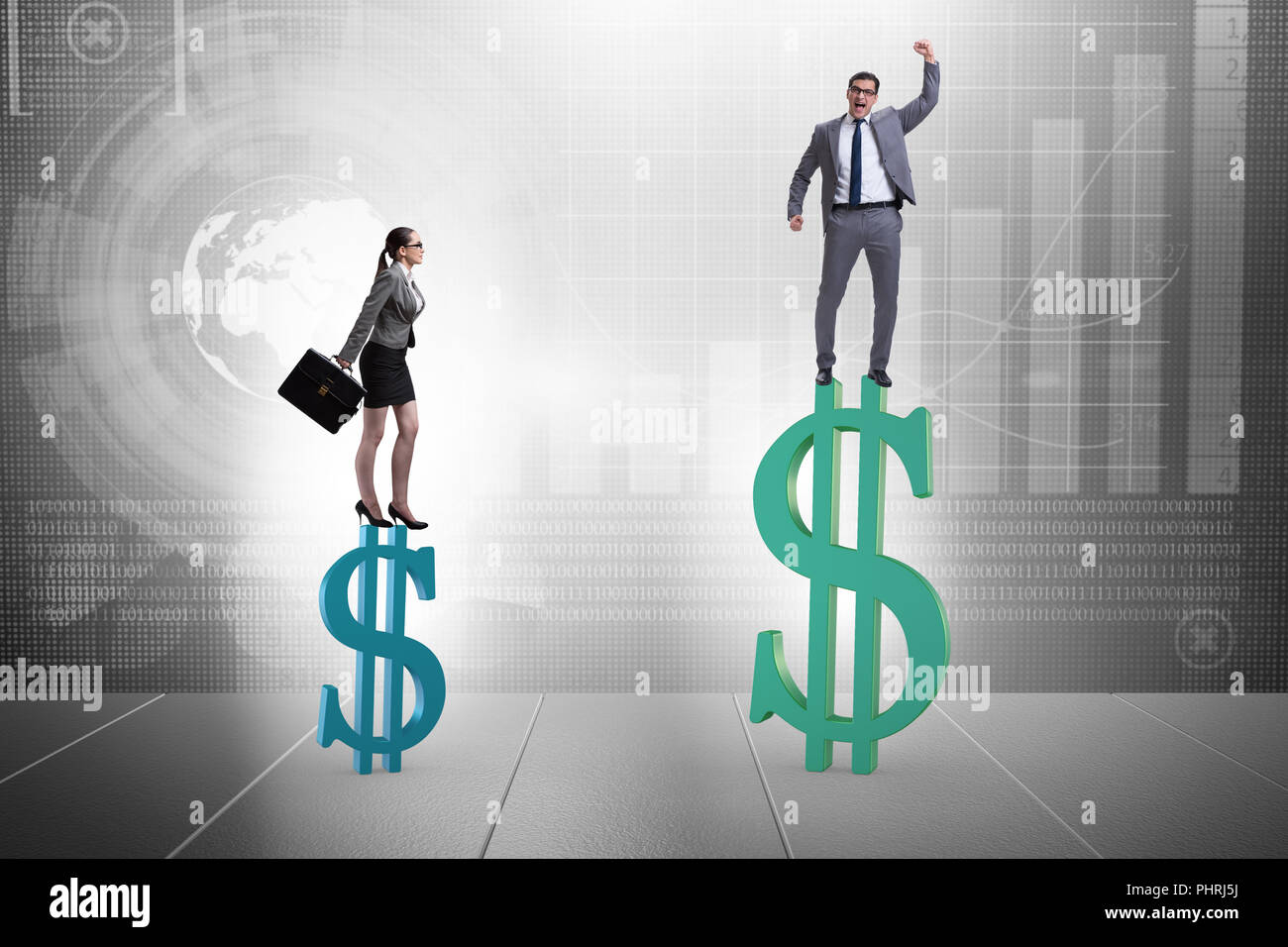 Concept of inequal pay and gender gap between man woman Stock Photo - Alamy