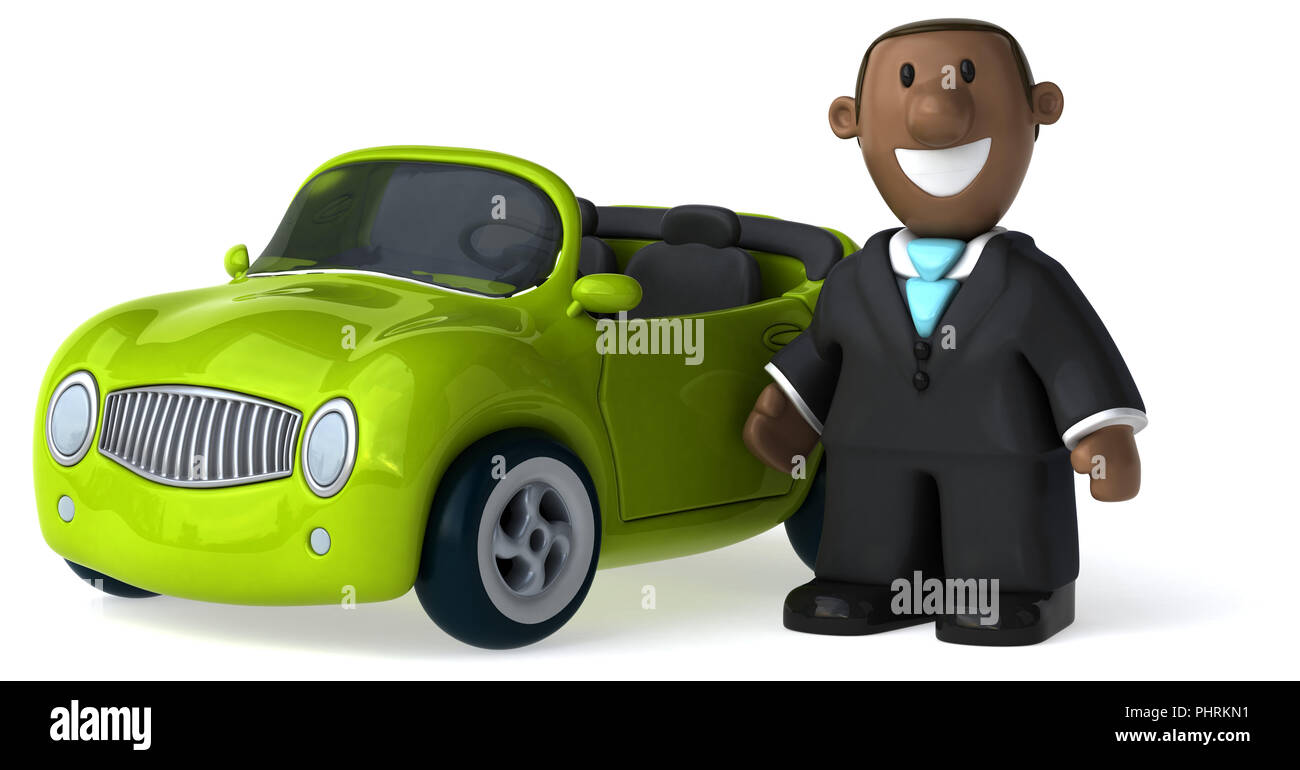 Fun business man - 3D Illustration Stock Photo - Alamy