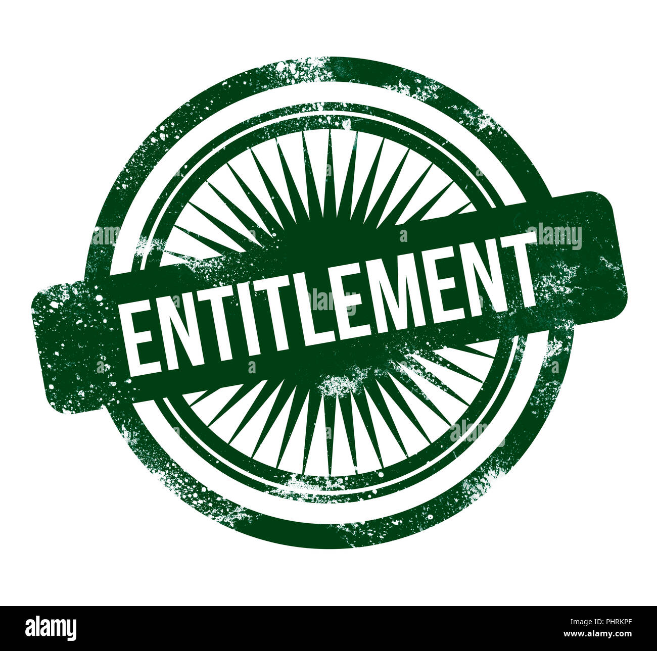 Entitlement - green grunge stamp Stock Photo