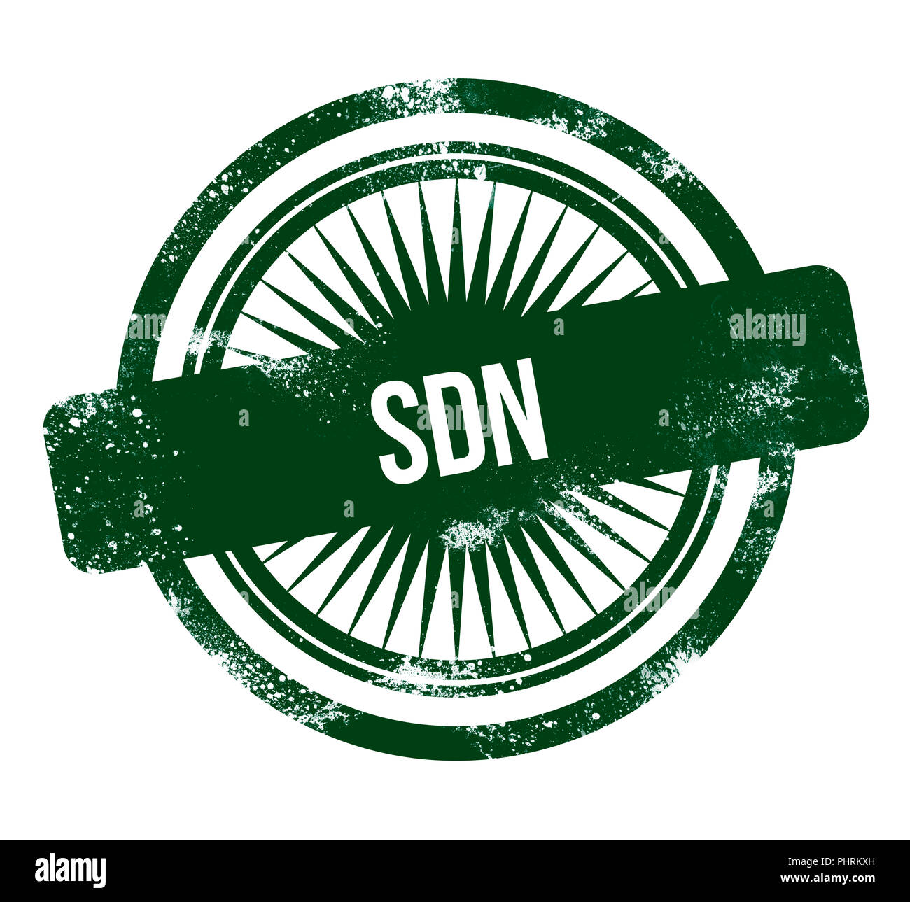 SDN - green grunge stamp Stock Photo