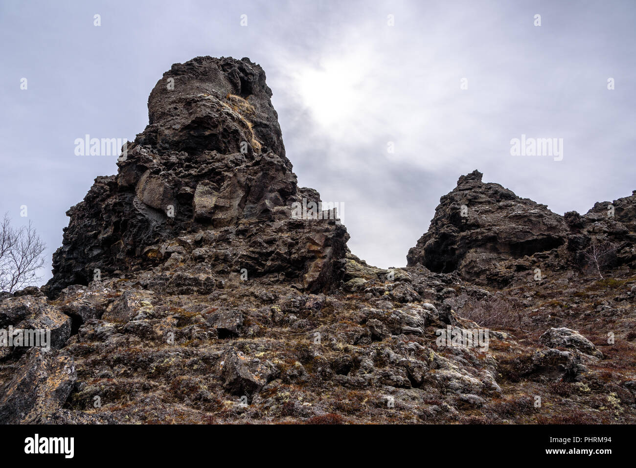 The Dimmuborgir rock formations in northern Iceland Stock Photo
