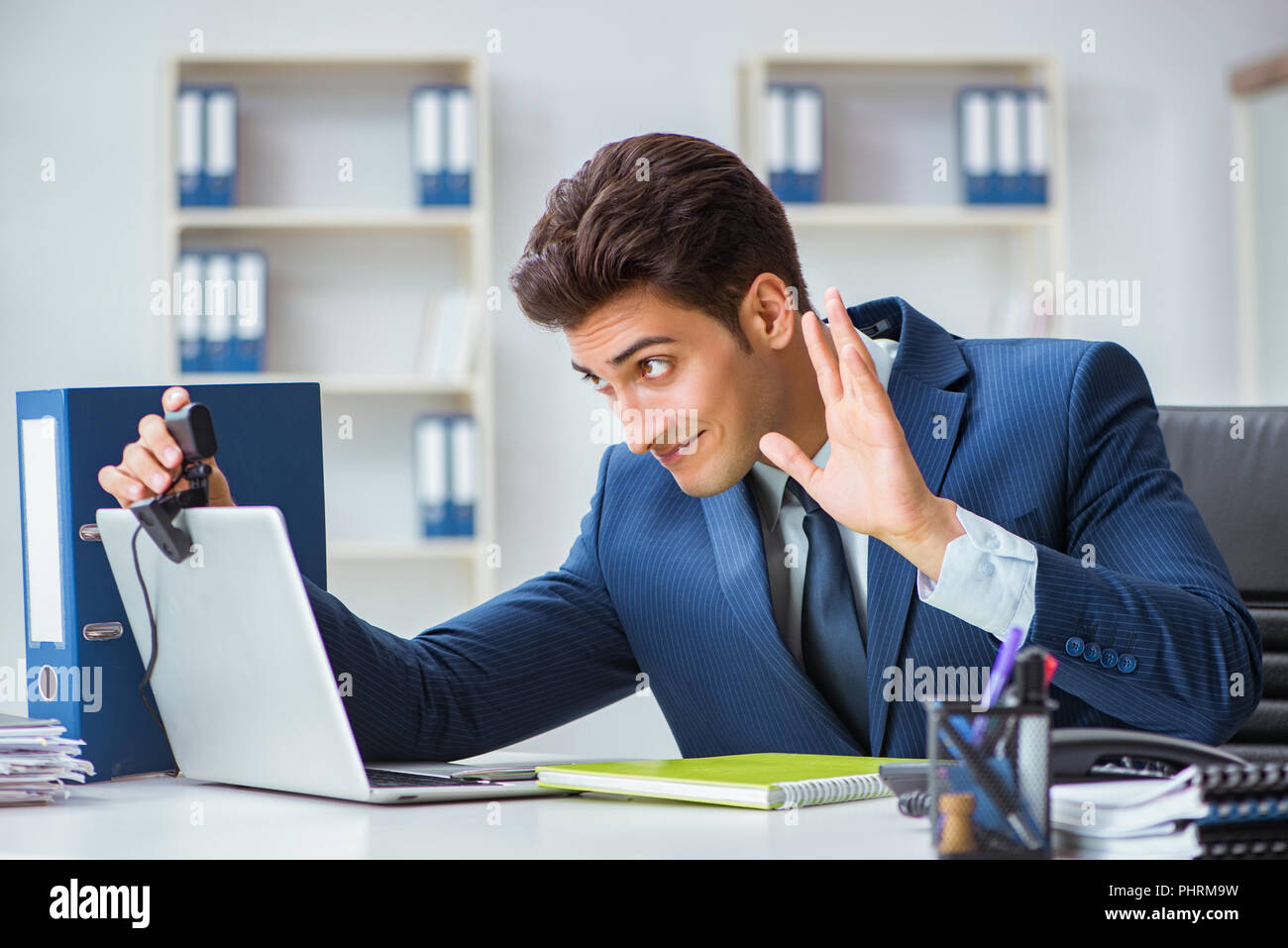 Young Help Desk Operator Working In Office Stock Photo 217494421