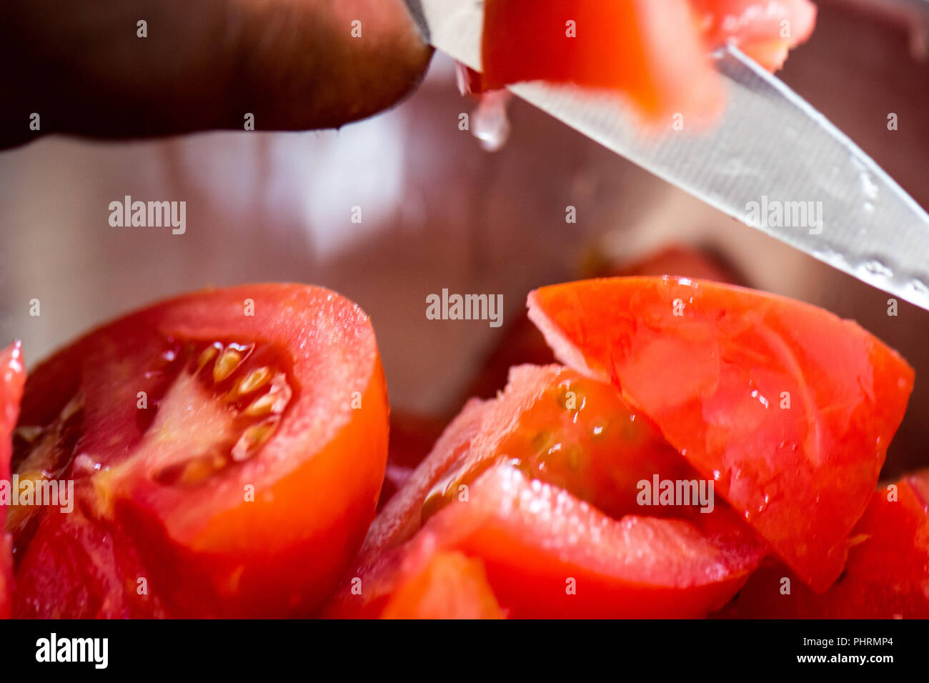 Food preparation in kitchen Stock Photo