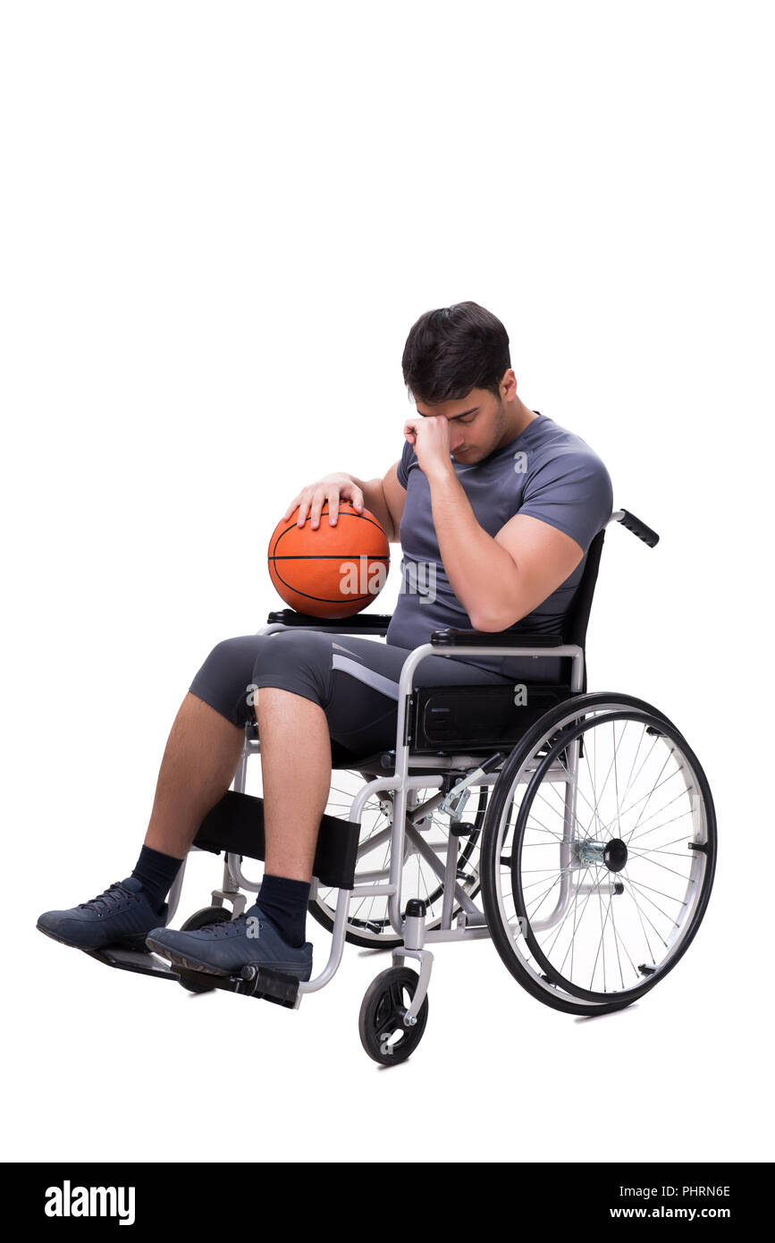 Basketball player recovering from injury on wheelchair Stock Photo Alamy