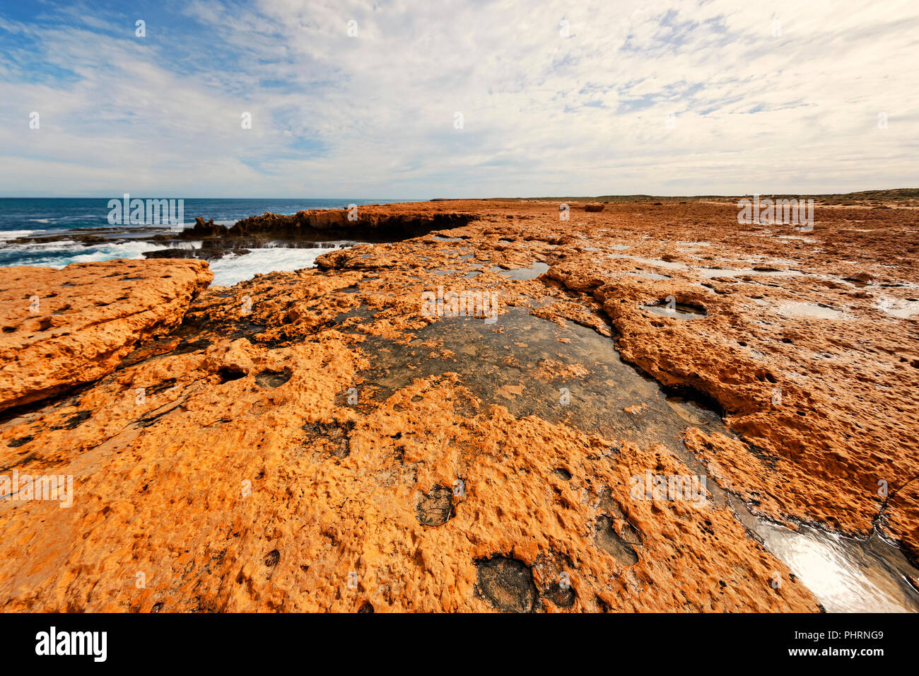 Rugged Australian Coastline, Quobba, The Gascoyne, Western Australia Stock Photo