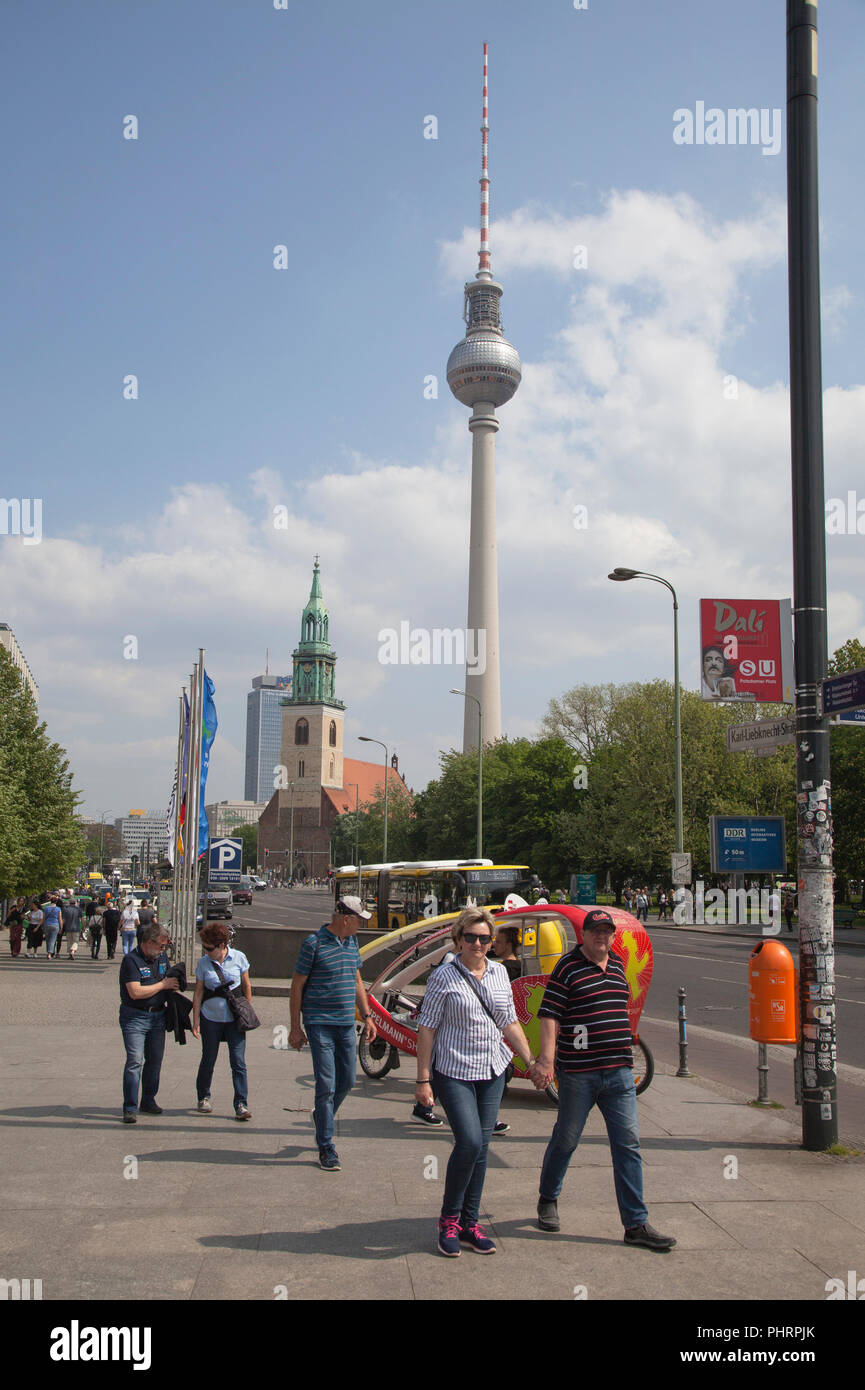 Karl Liebknecht Strasse Alexanderplatz Berlin Stock Photo Alamy