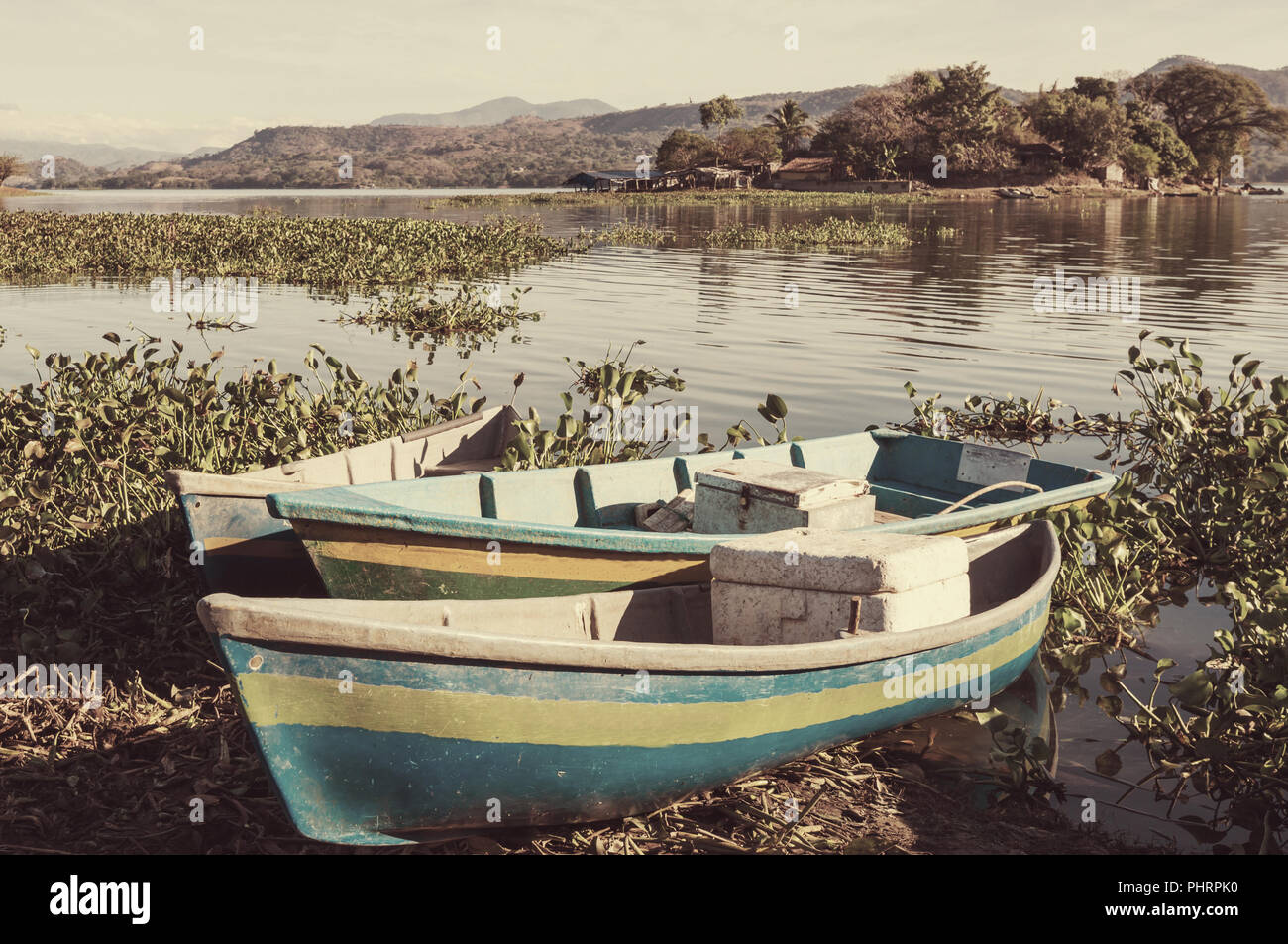 Boat in El Salvador Stock Photo Alamy