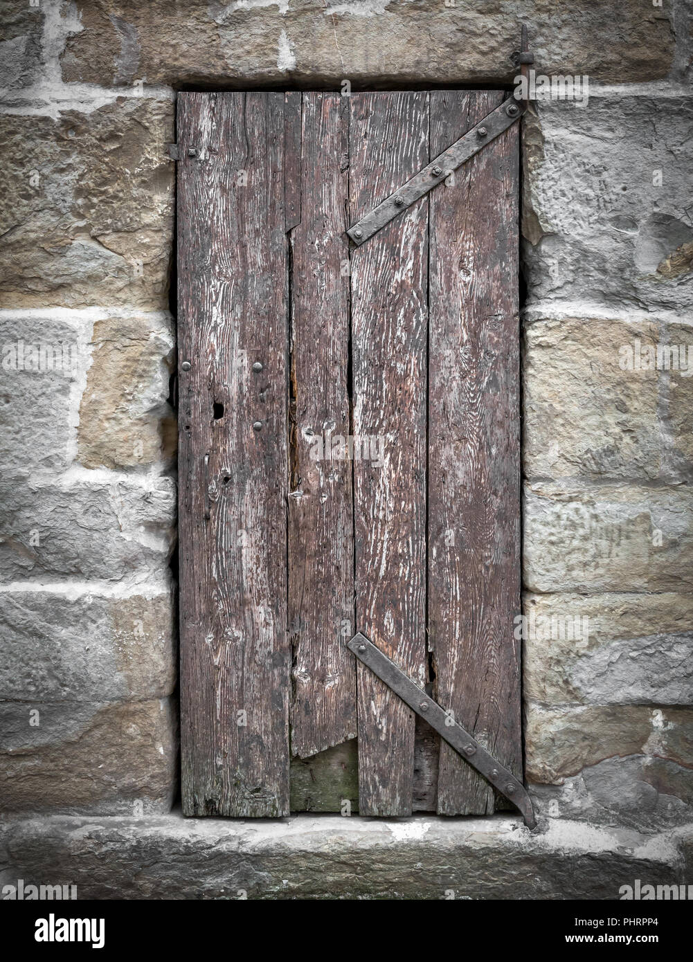 Old wooden hinged door Stock Photo - Alamy