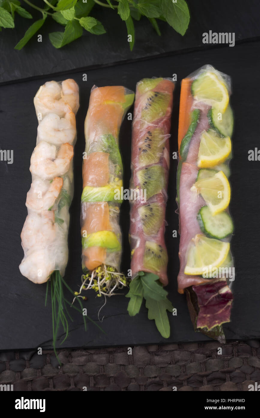 Japanese Salad Roll Stock Photo Alamy