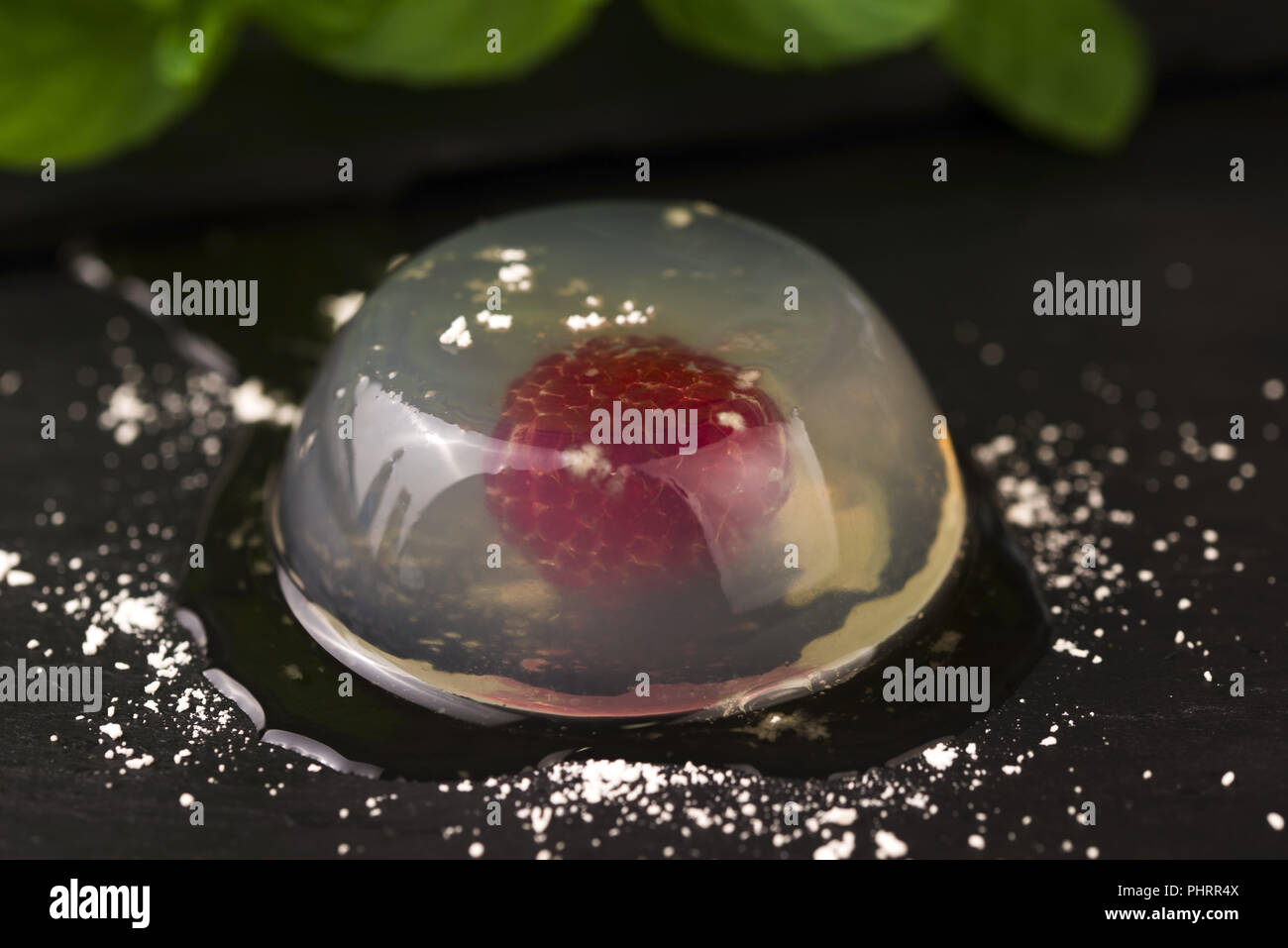 Jello dessert with fruits Stock Photo