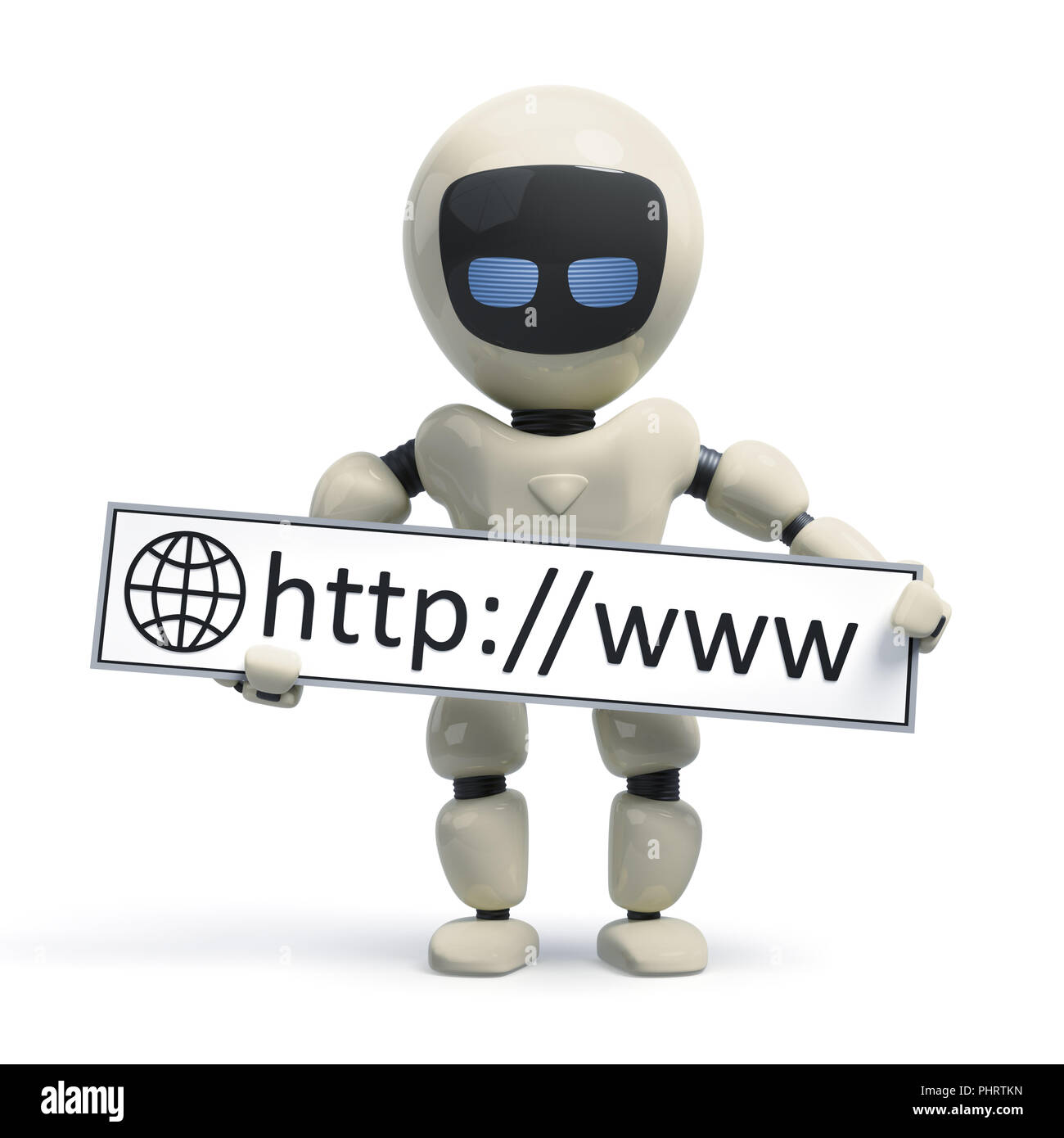 a robot with internet sign Stock Photo - Alamy
