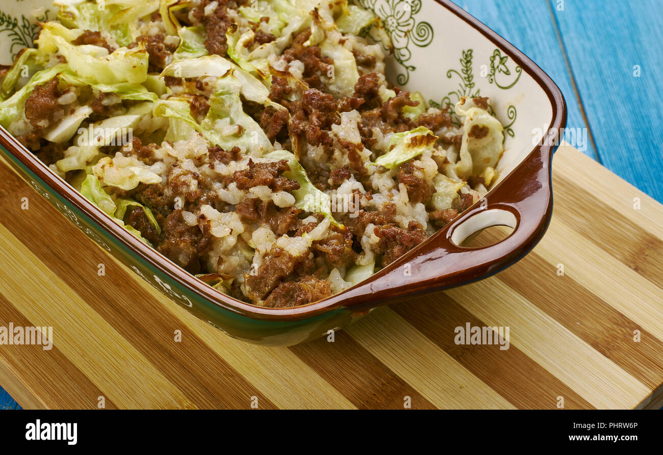 unstuffed cabbage casserole Stock Photo Alamy