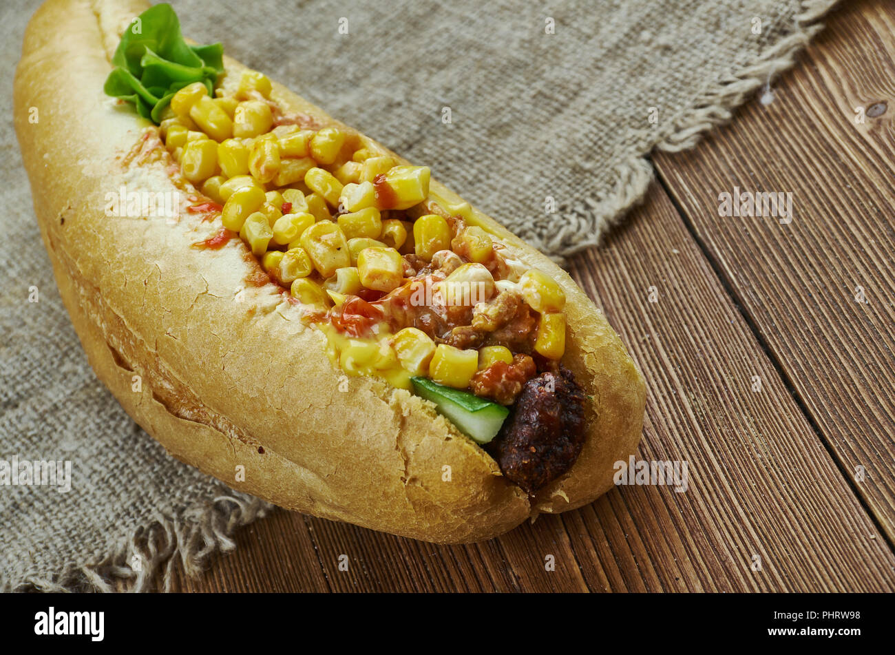 Texas Chili Dog Stock Photo Alamy