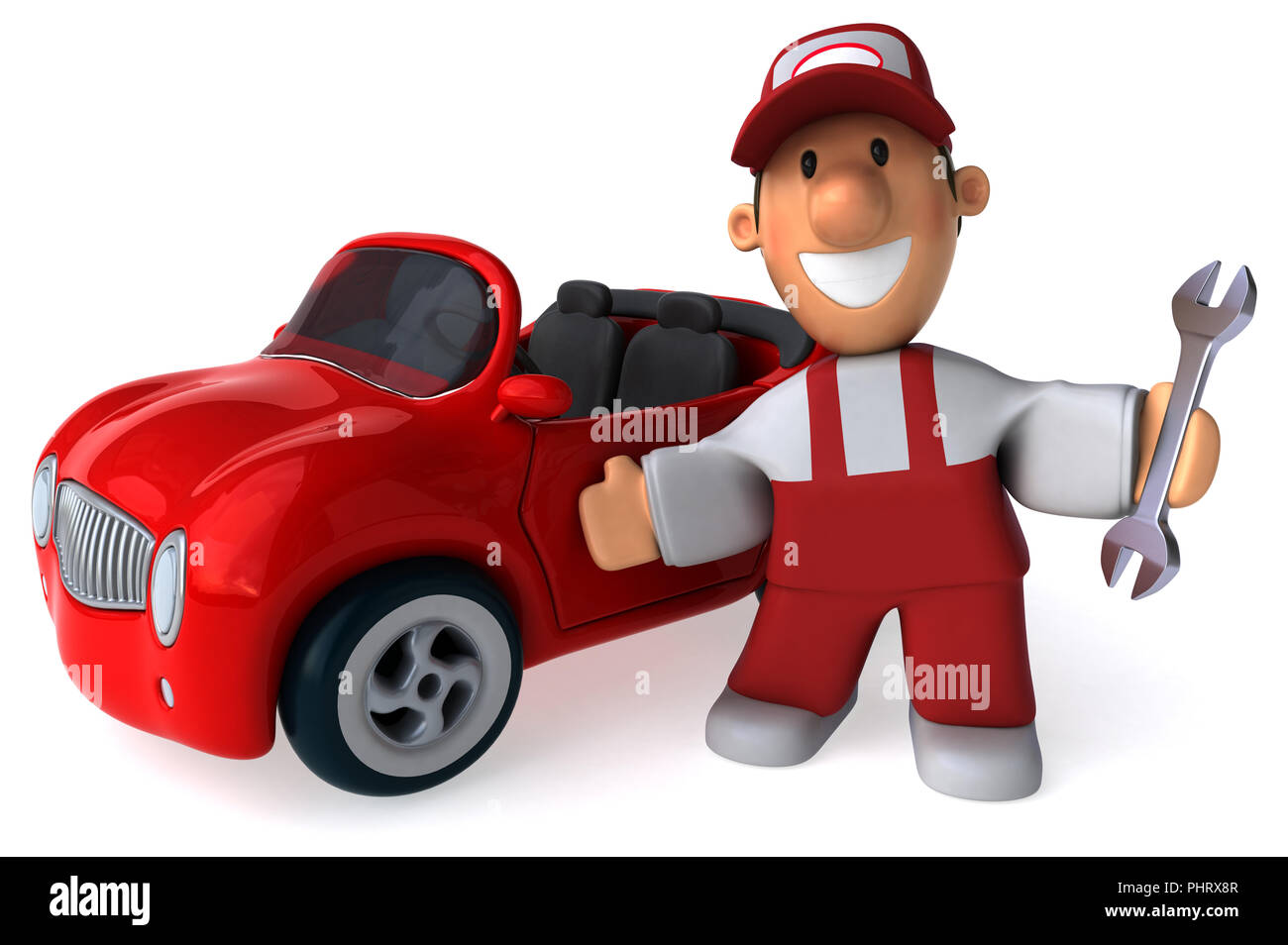 Mechanic Inventions Fun Fun mechanic - 3D Illustration Stock Photo - Alamy