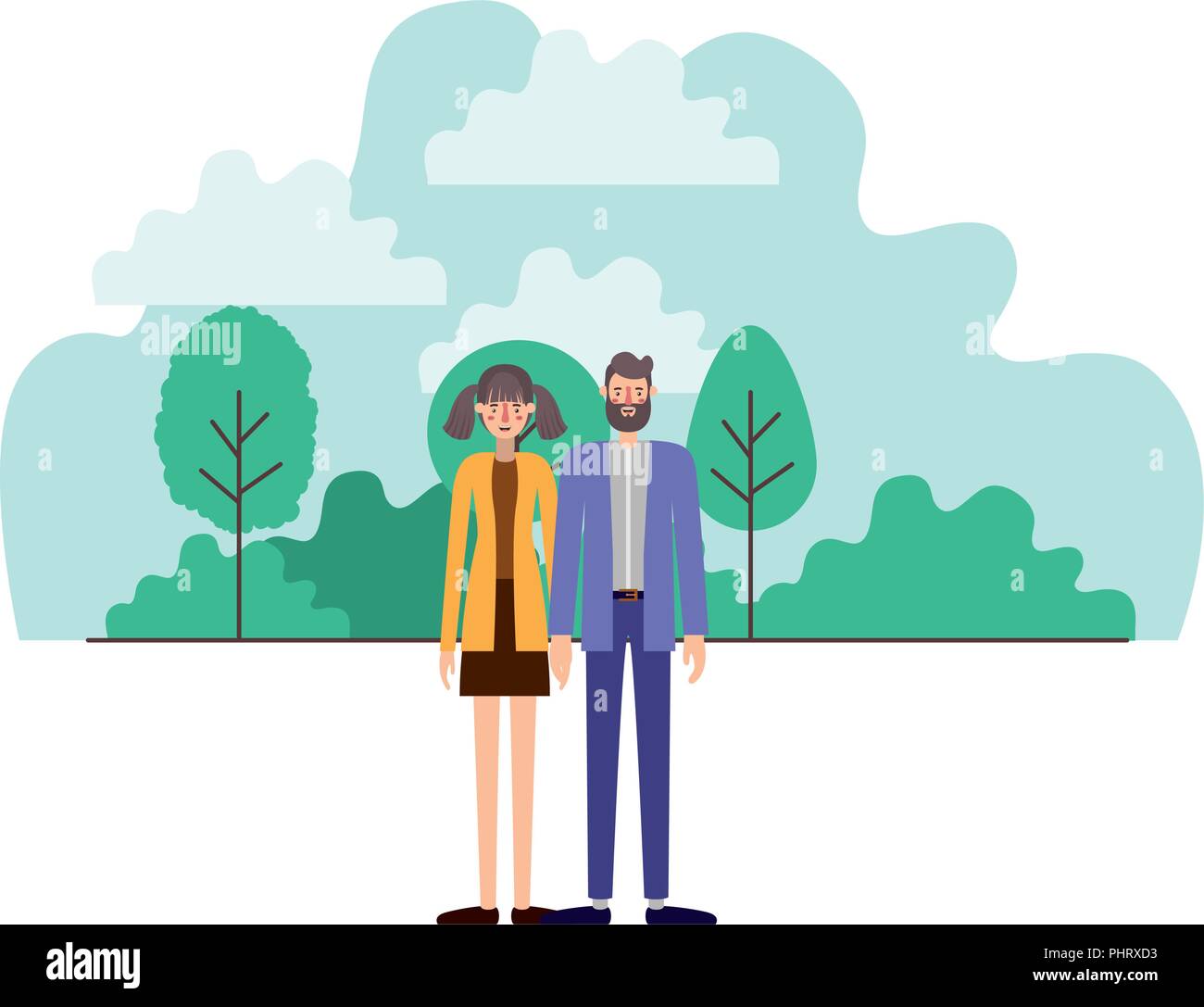 couple characters in camp scene Stock Vector Image & Art - Alamy