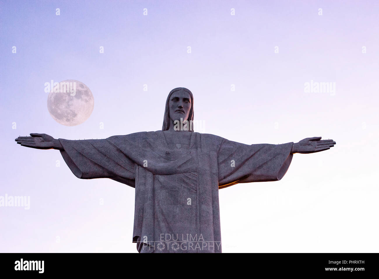 The statue of Christ the redeemer with open arms Stock Photo