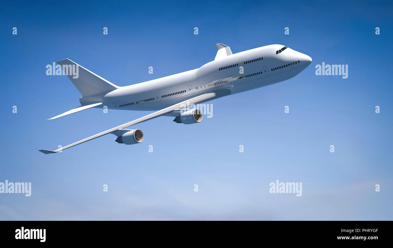 Blue sky airplane hi-res stock photography and images - Alamy