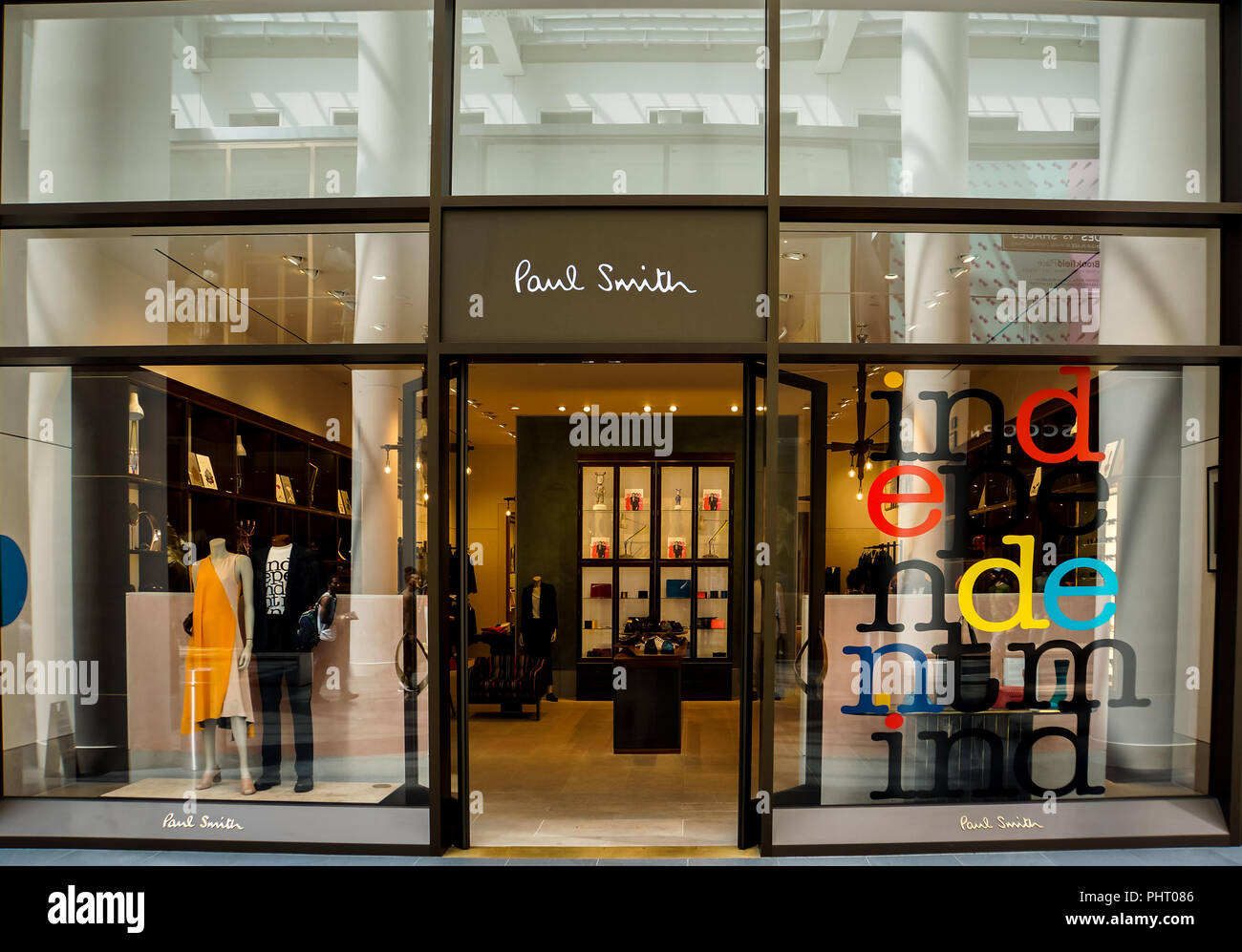 NEW YORK, USA - MAY 2, 2013: Detail of Paul Smith store in New York. It ...