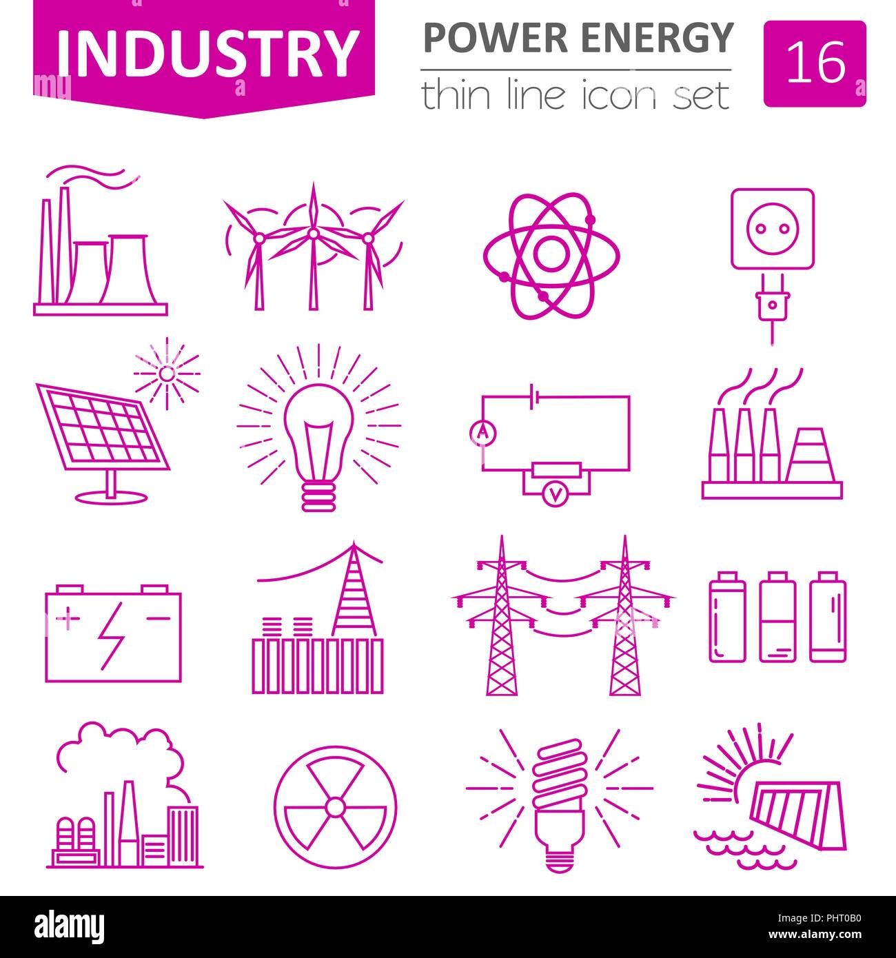 Icon line power plant Cut Out Stock Images Pictures Alamy