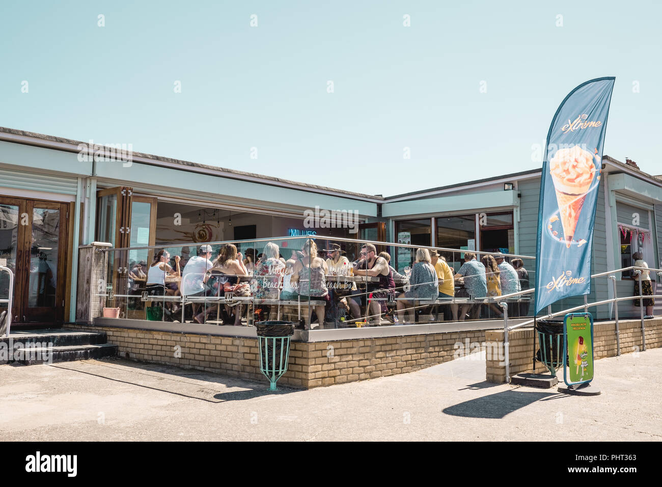 Millie's Bar, St Mildred's Bay, Wesgate on Sea, Kent, UK Stock