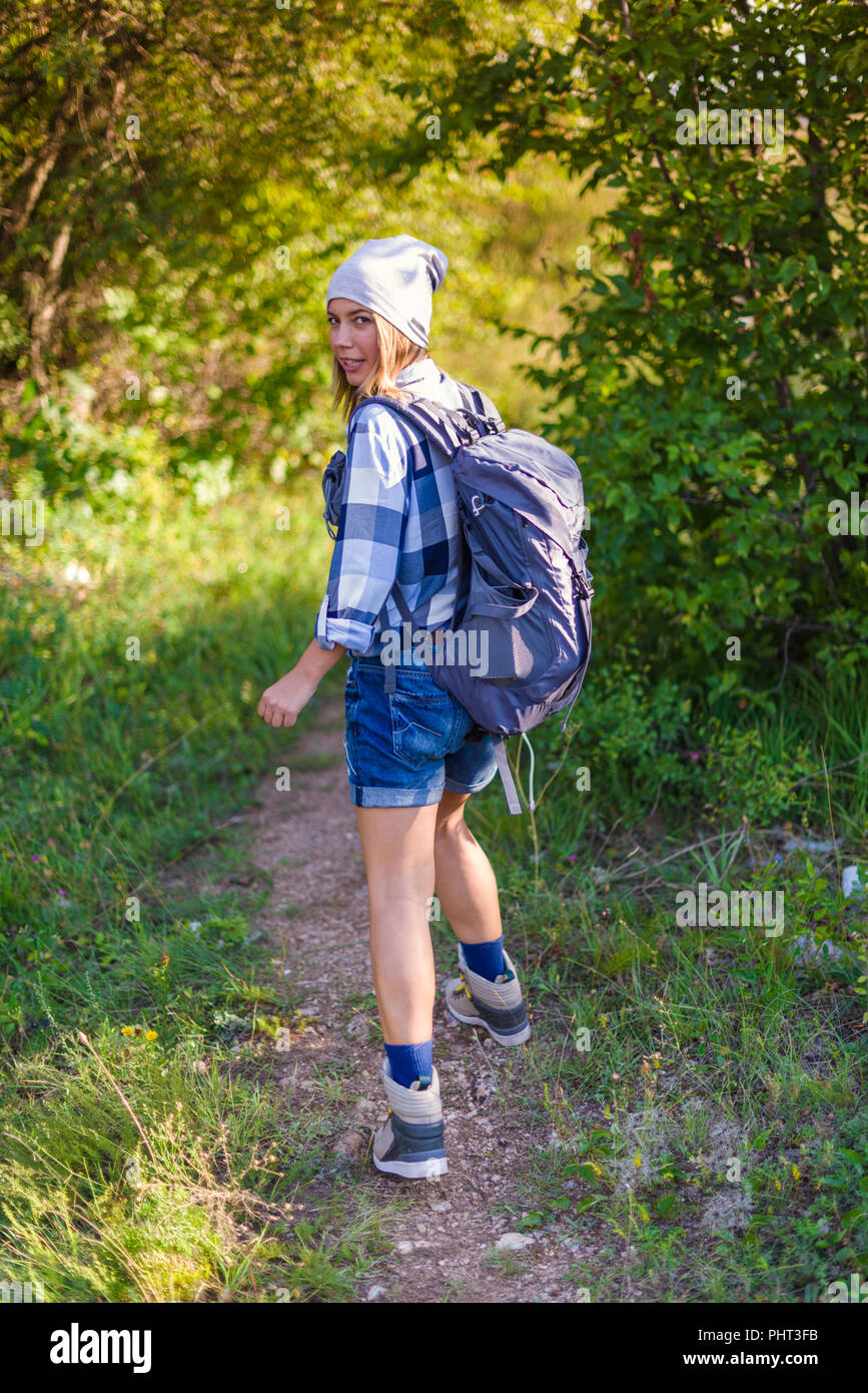female hiking