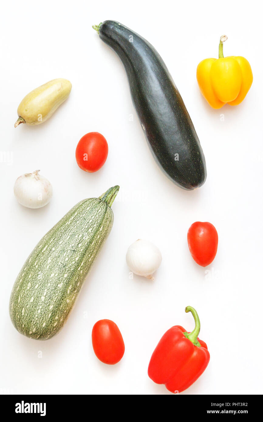 Fresh vegetables on white isolated background Stock Photo - Alamy