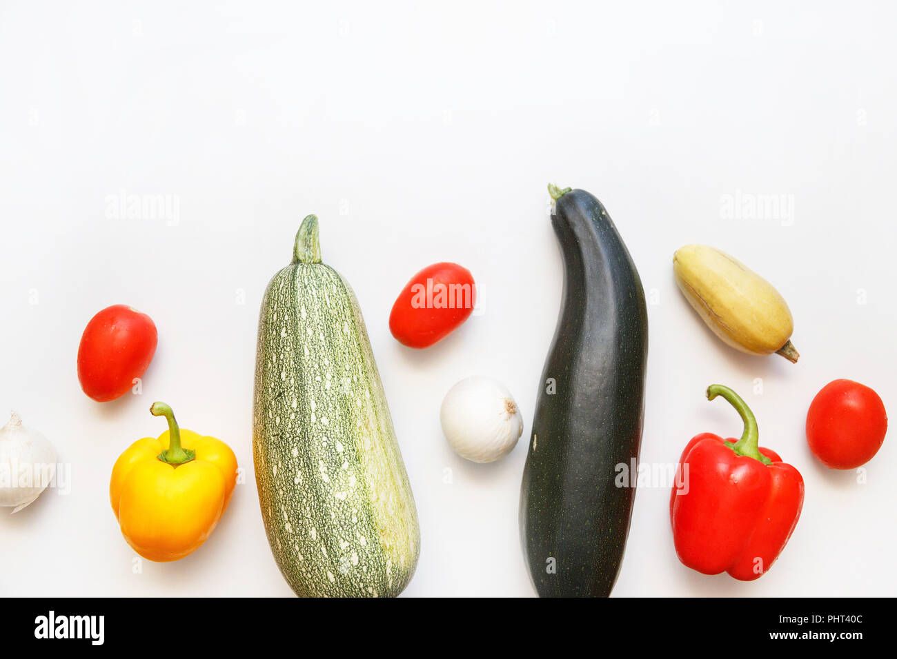 Fresh vegetables on white isolated background Stock Photo Alamy