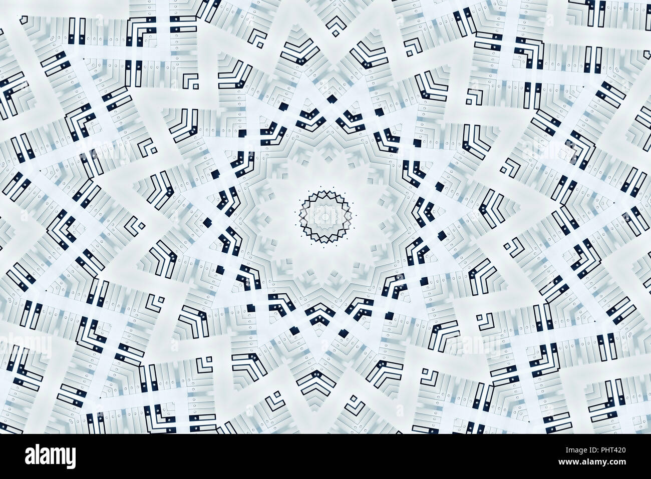 Psychedelic kaleidoscopic illusive symmetrical pattern as background Stock Photo