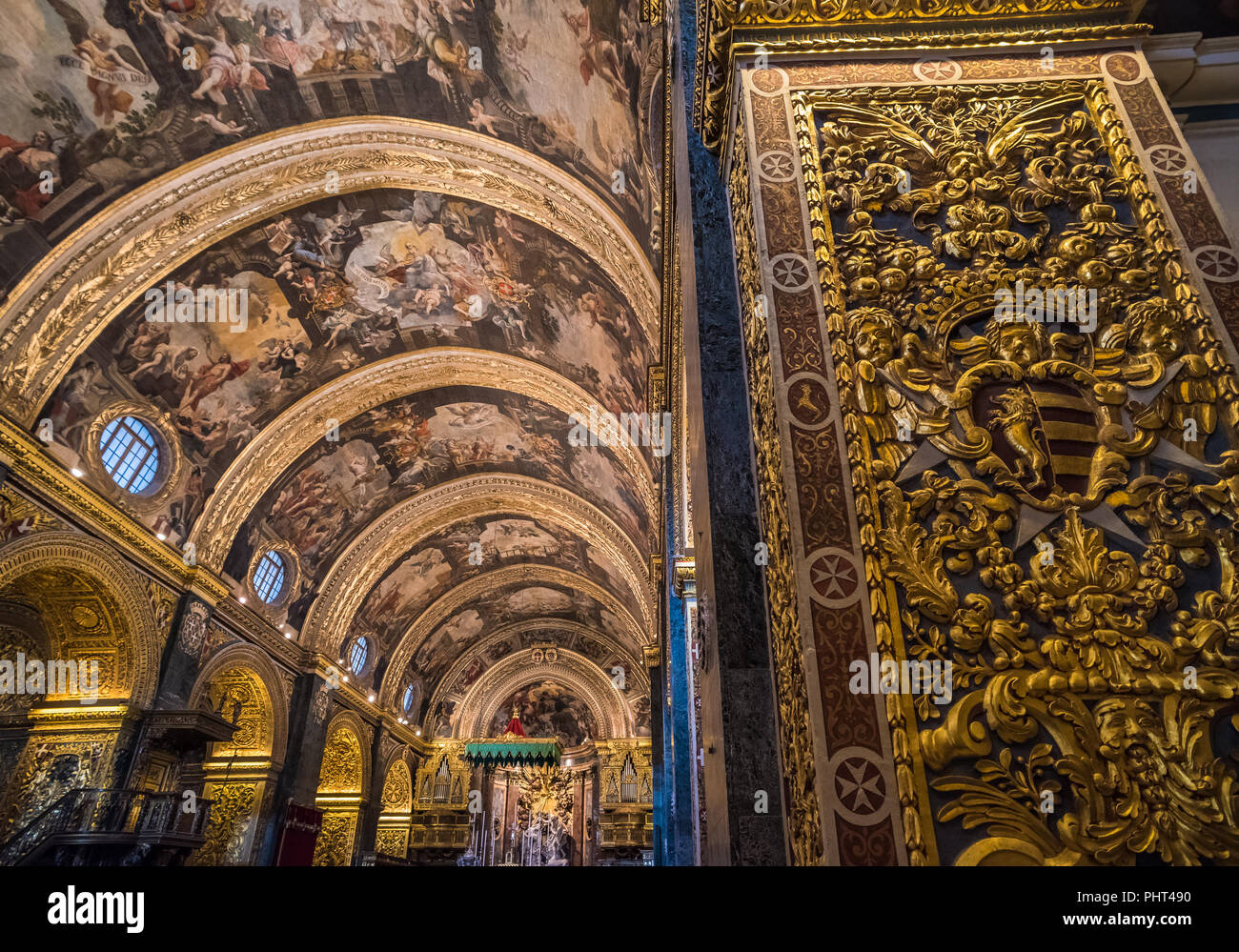 Interior of St John's Co-Cathedral, Valletta, Malta Stock Photo