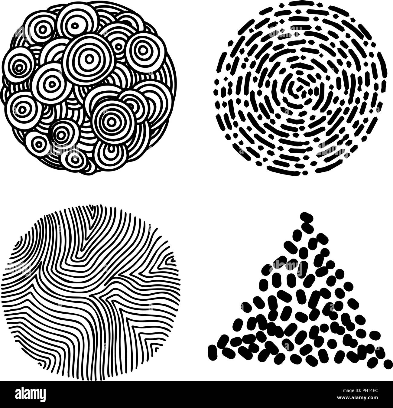 Set of hand drawn curly wavy doodle design elements for poster, banner, flyer, brochure. Vector image Stock Vector