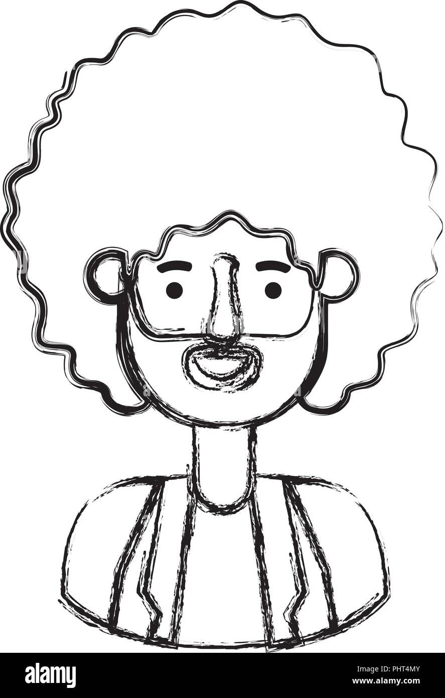 young man with afro avatar character Stock Vector Image & Art - Alamy