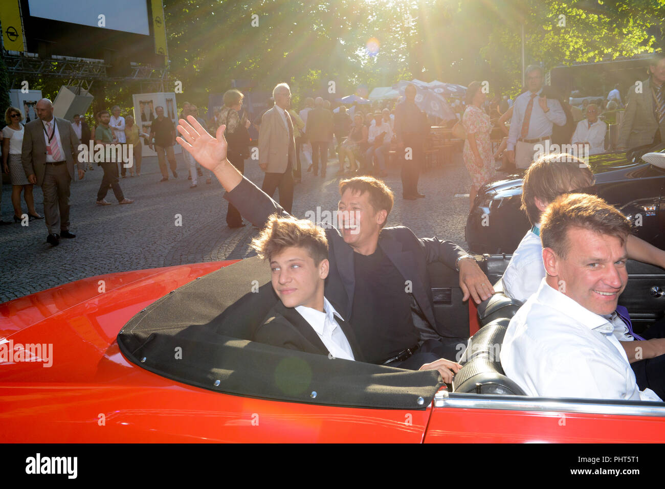 Actor Tobias Moretti and his son arrives at Filmfest München 2015 before the screening of his film 'Luis Trenker' Stock Photo