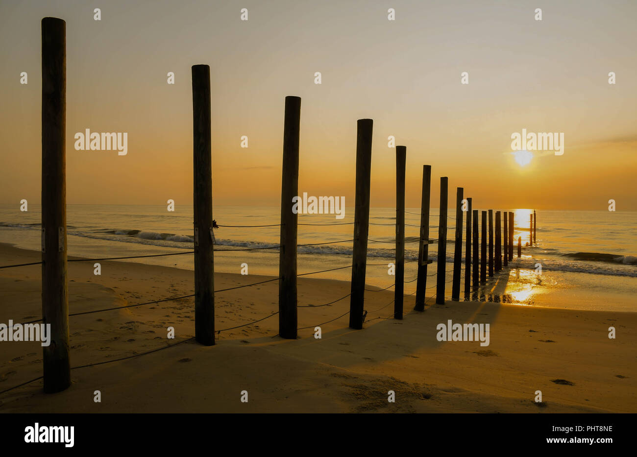 Sunrise at the border between North Carolina and Virginia on the Outer