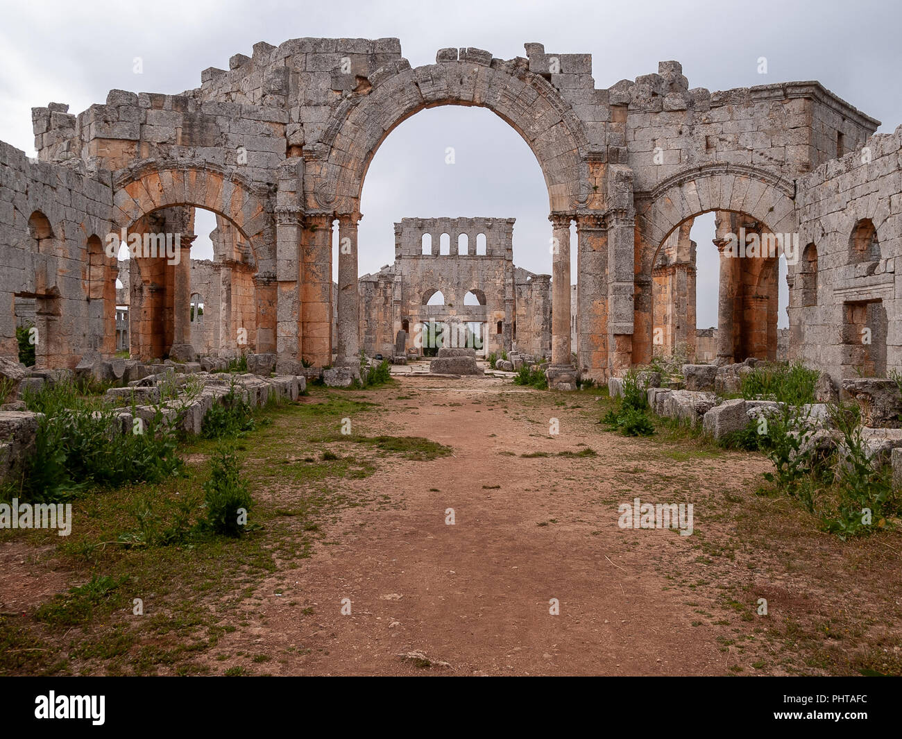 Stylite Remains of the Church of Saint Simeon Stylite (475 AD). Ruins of ...