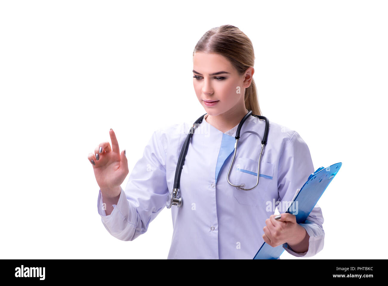 Young woman doctor isolated on white background Stock Photo - Alamy