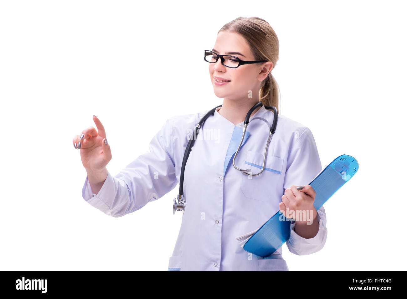 Young woman doctor isolated on white background Stock Photo - Alamy