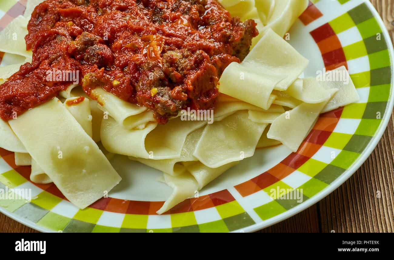 Italian Braised Pork Shoulder Ragu Stock Photo Alamy