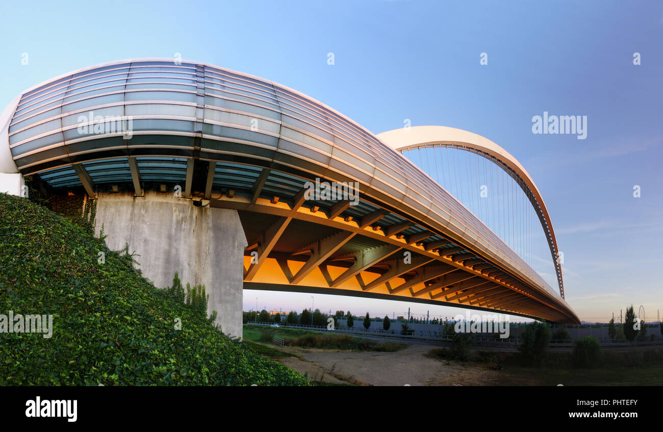 Santiago Calatrava bridge in Reggio Emilia, Italy Stock Photo