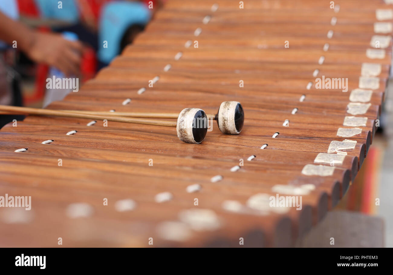 Wooden Alto xylophone instrument Stock Photo Alamy