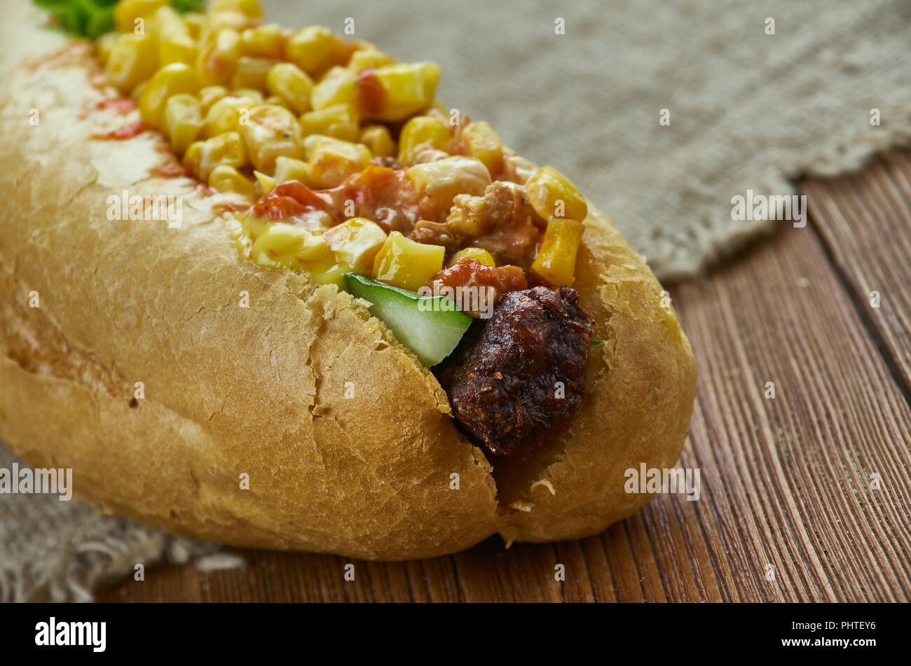 Texas Chili Dog Stock Photo Alamy