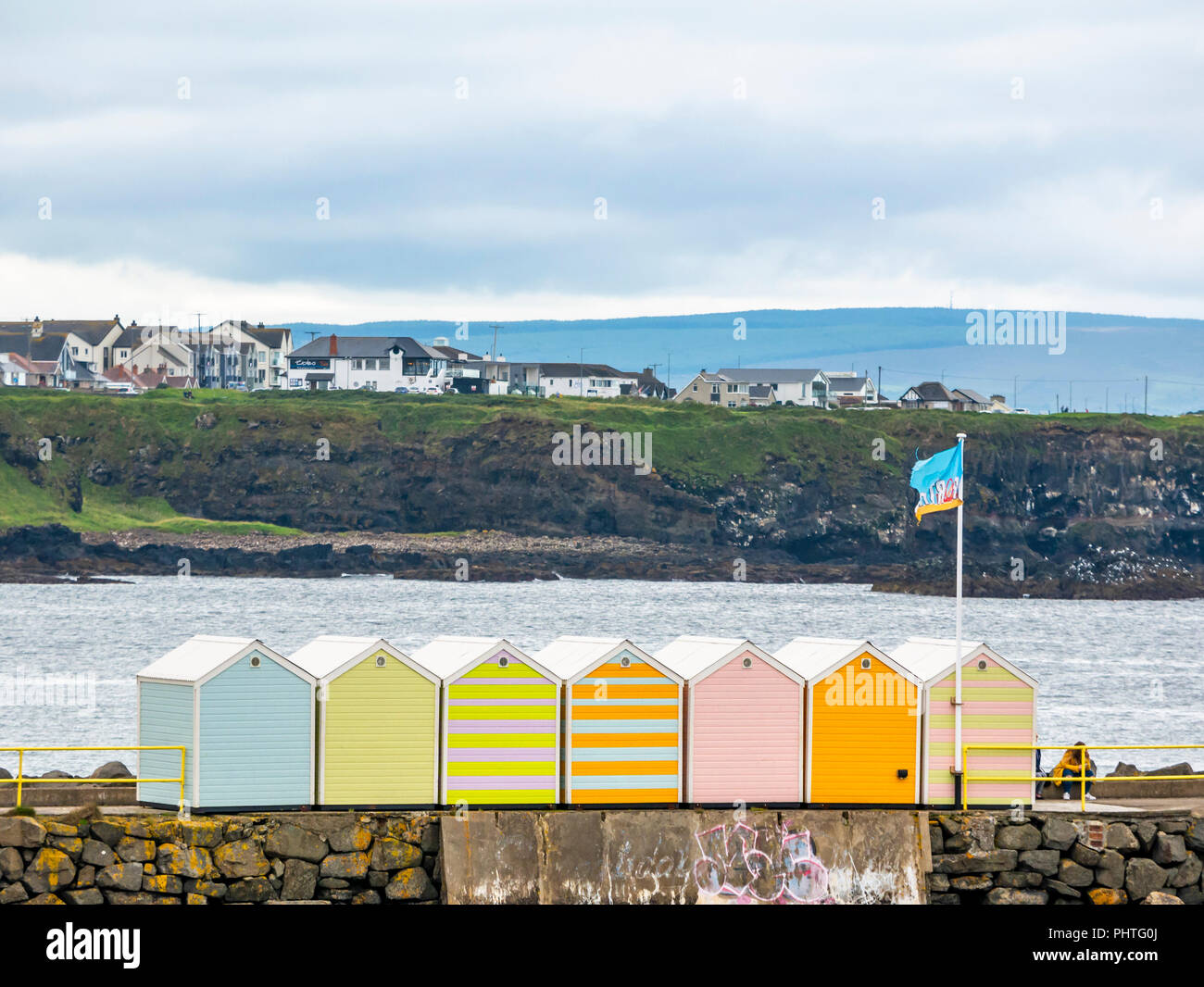 Beach Huts, Portrush, Northern Ireland Stock Photo