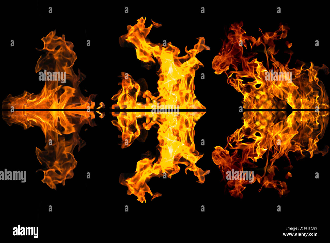 Fire flames texture reflected Stock Photo - Alamy