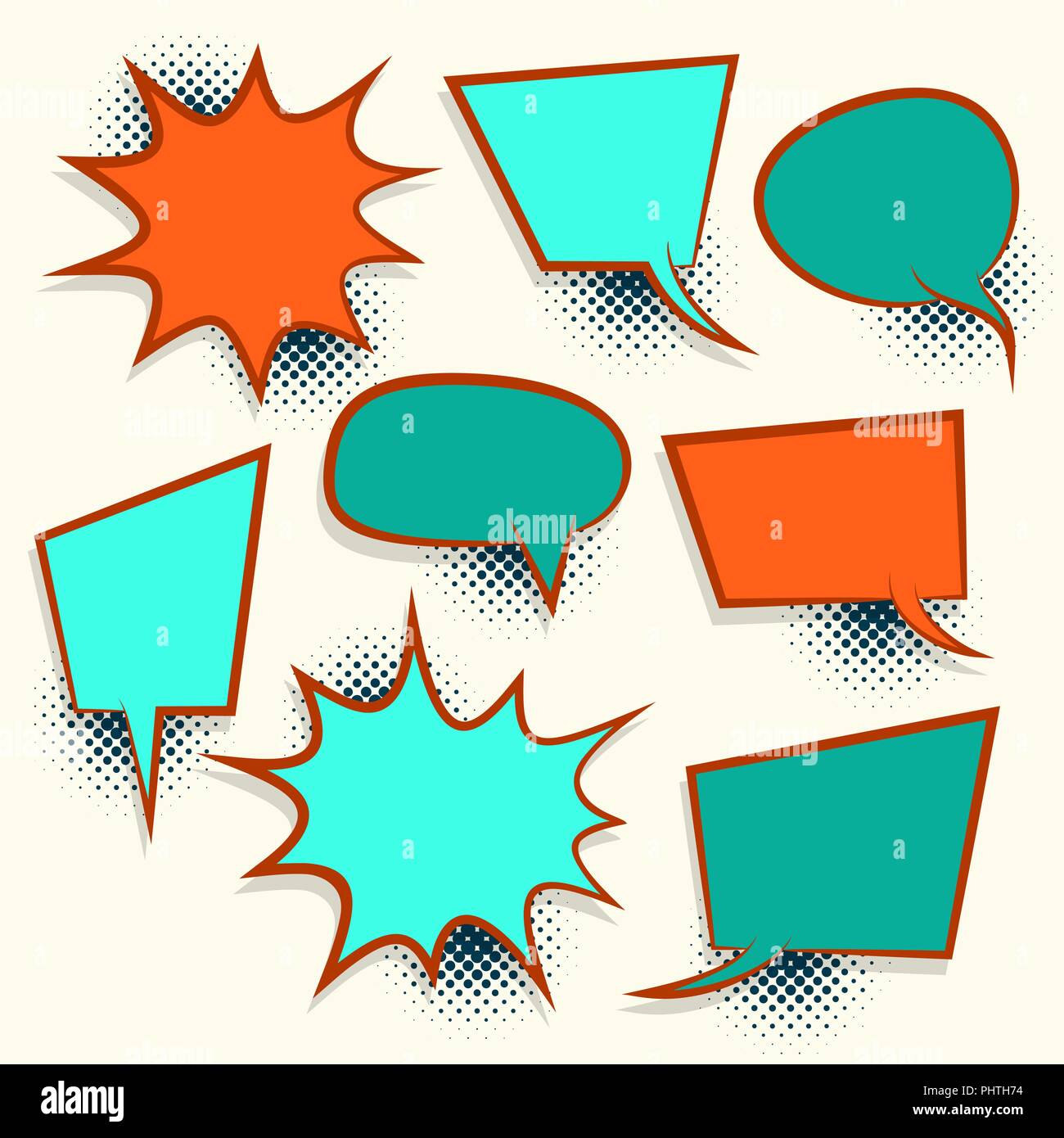 Comic book retro colored empty speech bubble Stock Vector Image & Art ...
