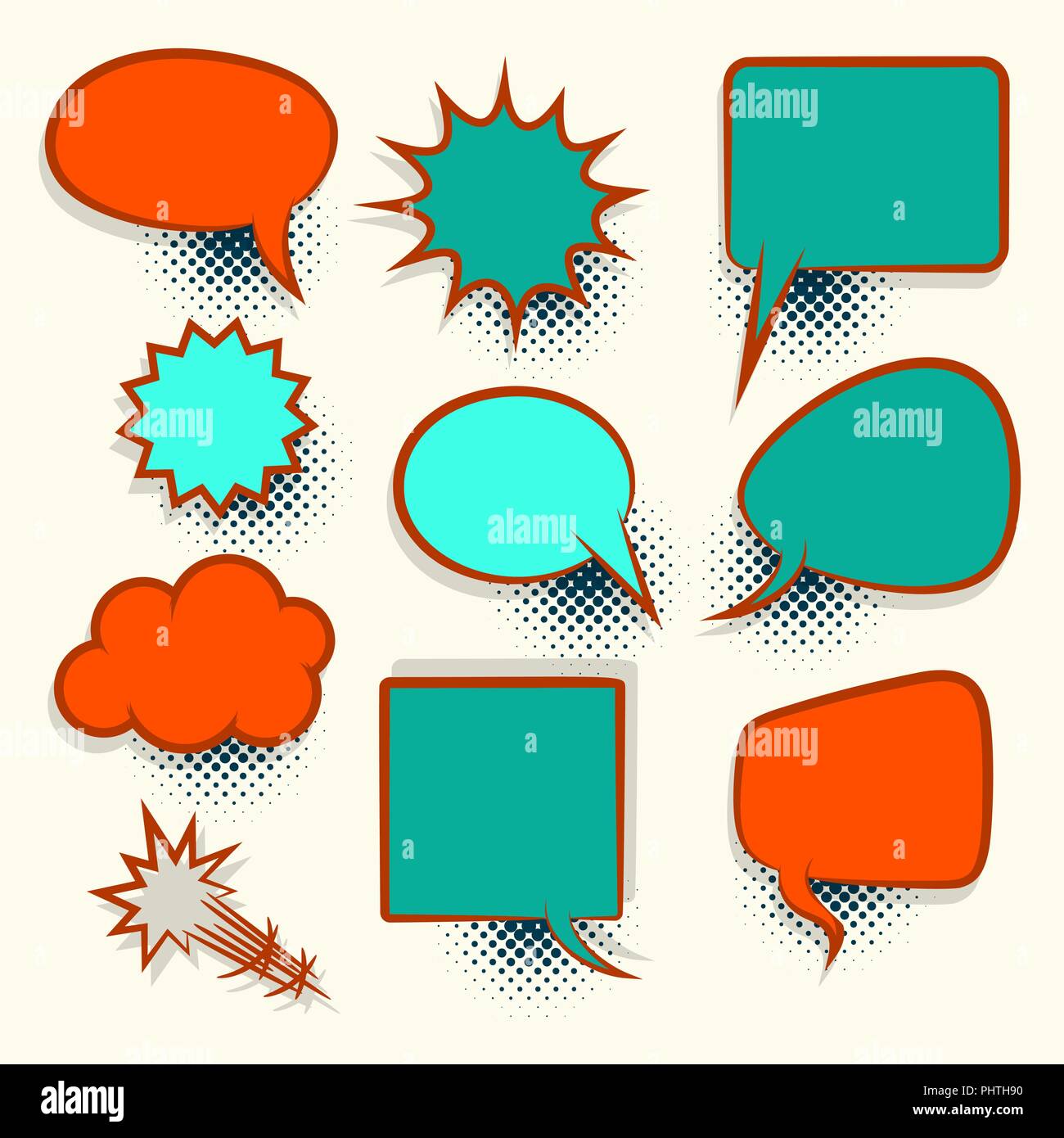 Comic book retro colored empty speech bubble Stock Vector Image & Art ...