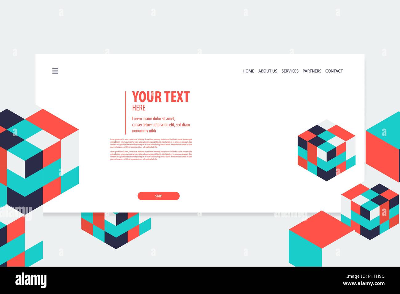 Minimal creative isometric web banner Stock Vector Image & Art Alamy