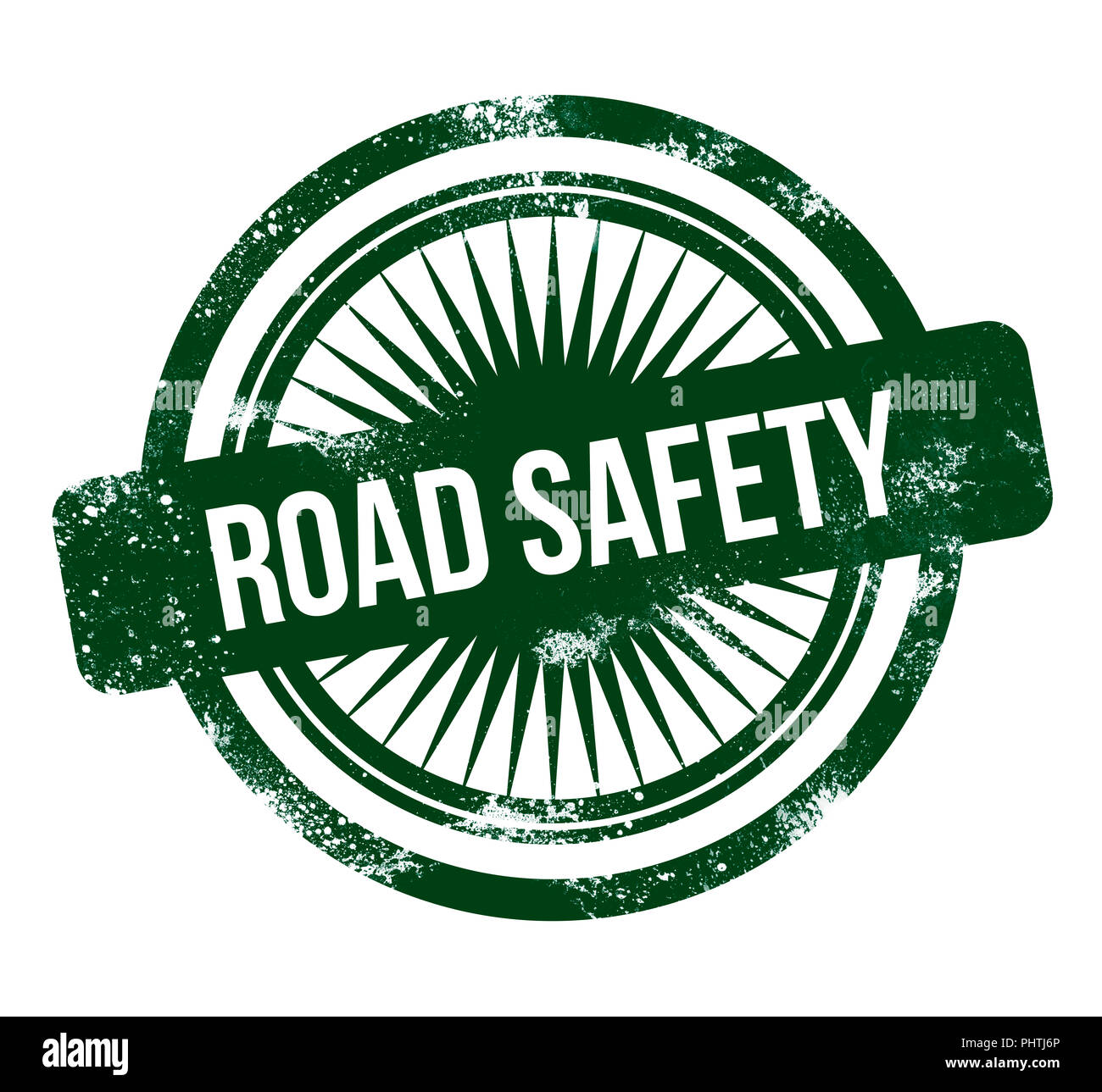 road safety - green grunge stamp Stock Photo
