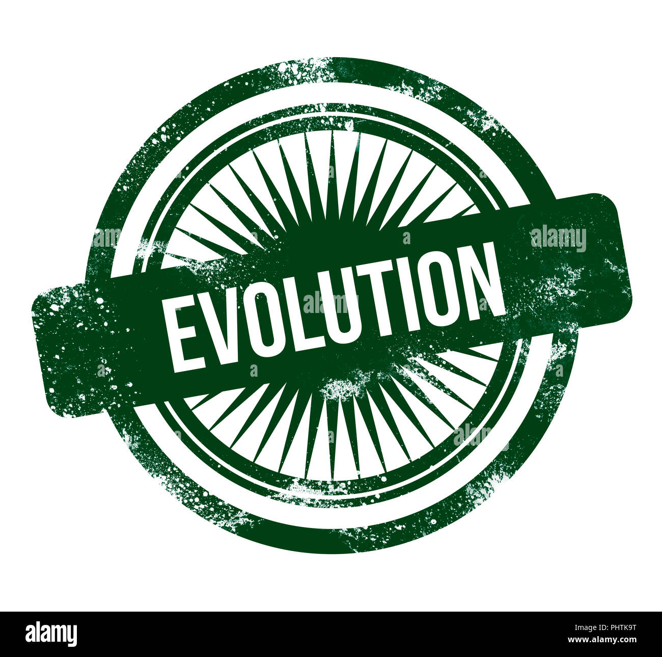 Evolution - green grunge stamp Stock Photo