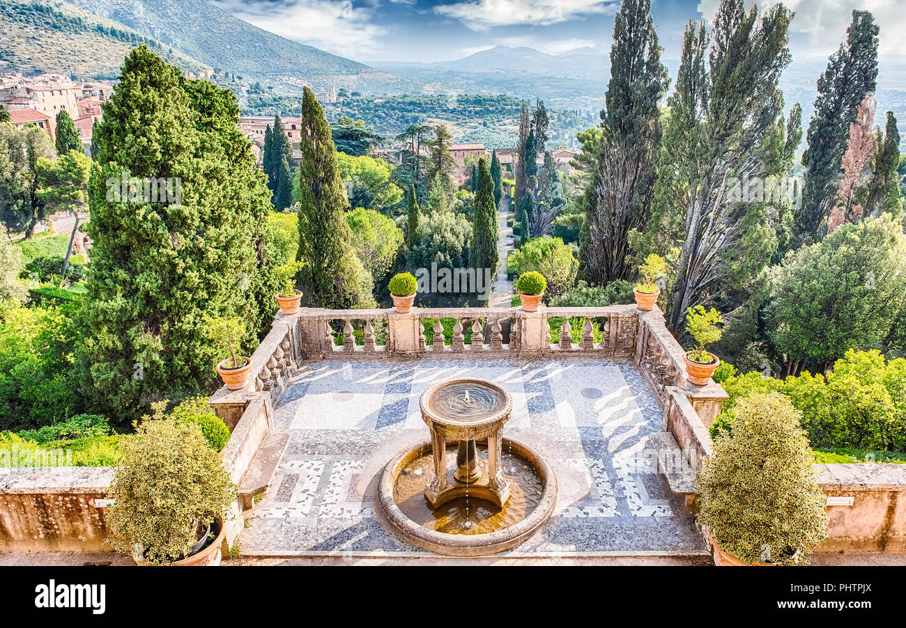 Aerial view of the iconic Villa d'Este in Tivoli, Italy Stock Photo - Alamy