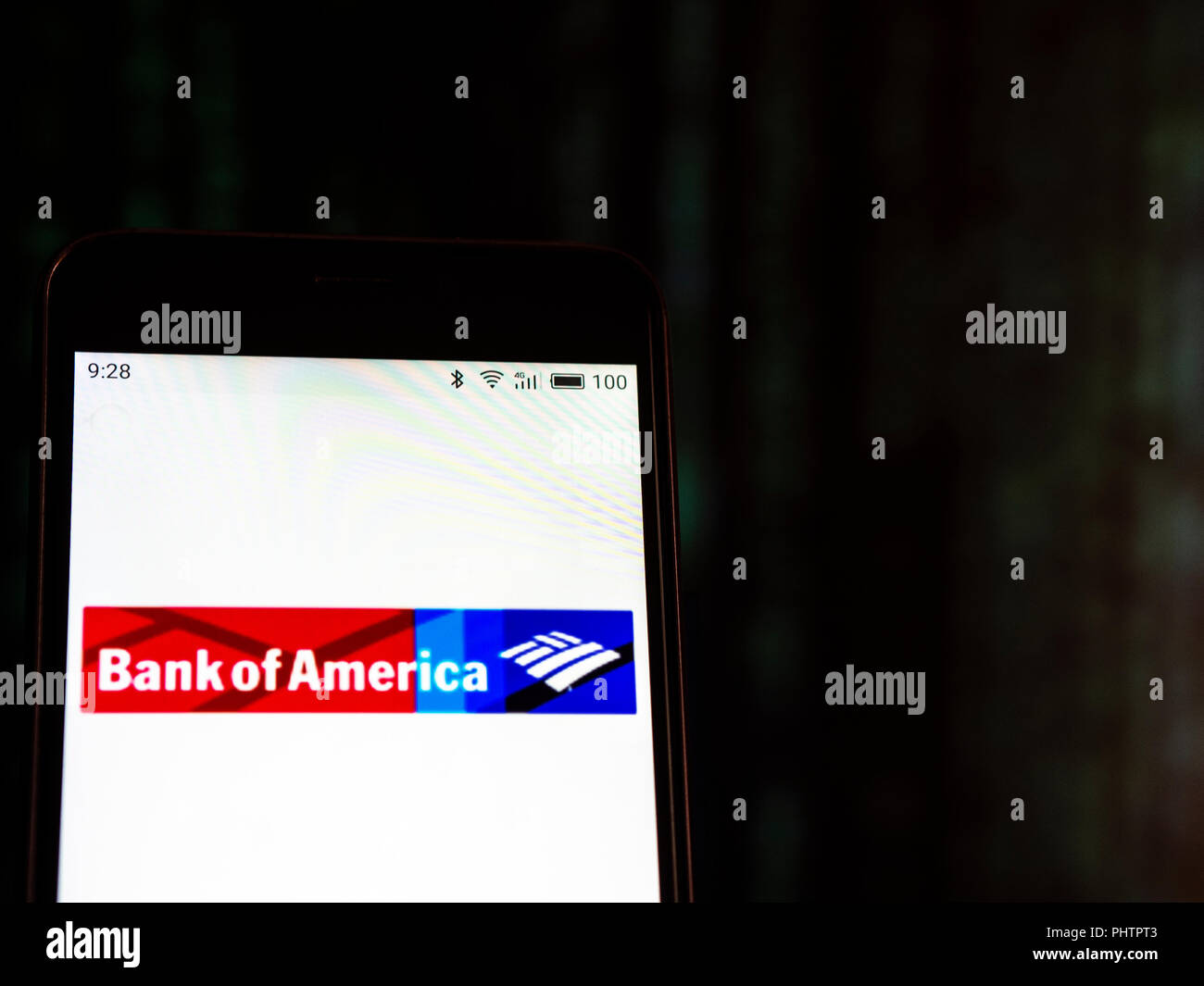 The Bank of America logo seen displayed on smart phone Stock Photo Alamy